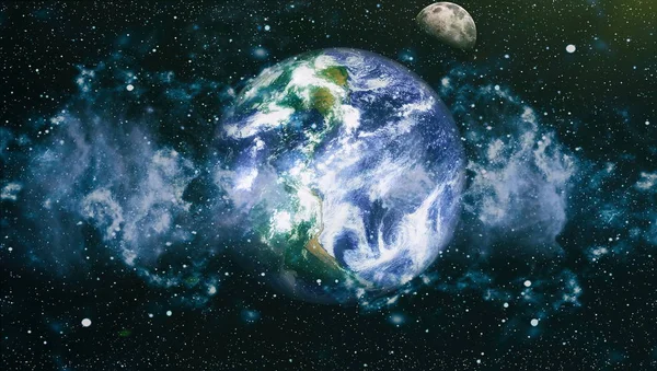 Dünya ve ay tutulması, Nasa tarafından döşenmiş öğeler dahil olmak üzere son derece ayrıntılı görüntü.