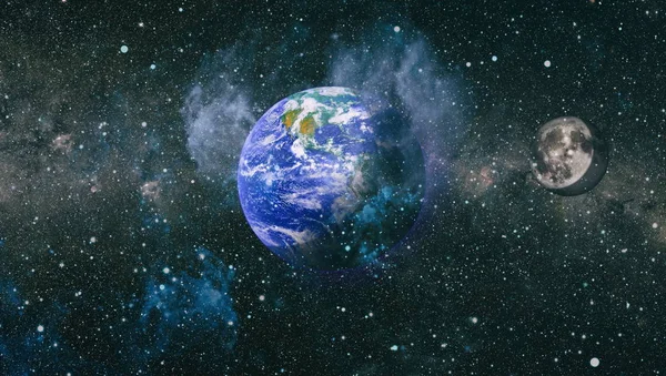 Dünya ve ay tutulması, Nasa tarafından döşenmiş öğeler dahil olmak üzere son derece ayrıntılı görüntü.