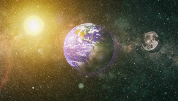 Dünya ve ay tutulması, Nasa tarafından döşenmiş öğeler dahil olmak üzere son derece ayrıntılı görüntü.