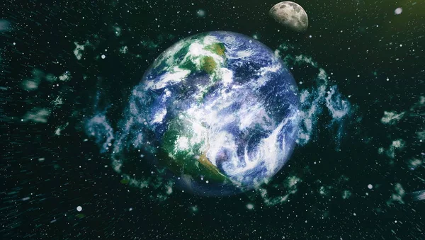 Dünya ve ay tutulması, Nasa tarafından döşenmiş öğeler dahil olmak üzere son derece ayrıntılı görüntü.