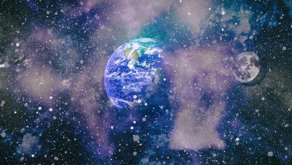 Dünya ve ay tutulması, Nasa tarafından döşenmiş öğeler dahil olmak üzere son derece ayrıntılı görüntü.