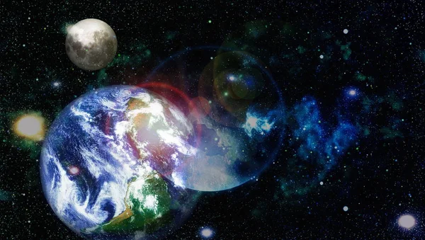 Dünya ve ay tutulması, Nasa tarafından döşenmiş öğeler dahil olmak üzere son derece ayrıntılı görüntü.