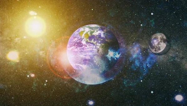 Dünya ve ay tutulması, Nasa tarafından döşenmiş öğeler dahil olmak üzere son derece ayrıntılı görüntü.