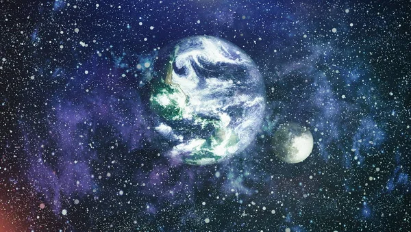 Dünya ve ay tutulması, Nasa tarafından döşenmiş öğeler dahil olmak üzere son derece ayrıntılı görüntü.