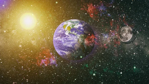 Dünya ve ay tutulması, Nasa tarafından döşenmiş öğeler dahil olmak üzere son derece ayrıntılı görüntü.