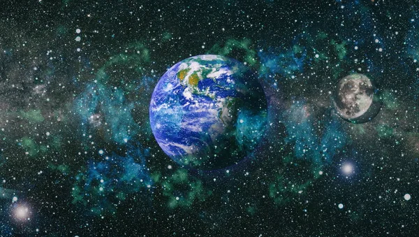 Dünya ve ay tutulması, Nasa tarafından döşenmiş öğeler dahil olmak üzere son derece ayrıntılı görüntü.