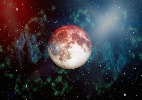 Hold Űrből Fekete Háttér Rendkívül Részletes Képet Elemeket Felszerelt Nasa — Stock Fotó
