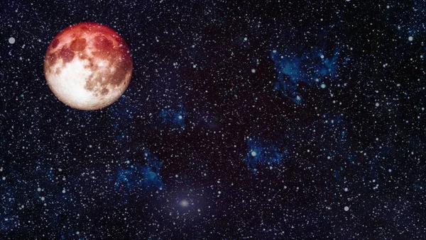 Vackra Jord Och Röda Månen Element Denna Bild Inredda Nasa — Stockfoto