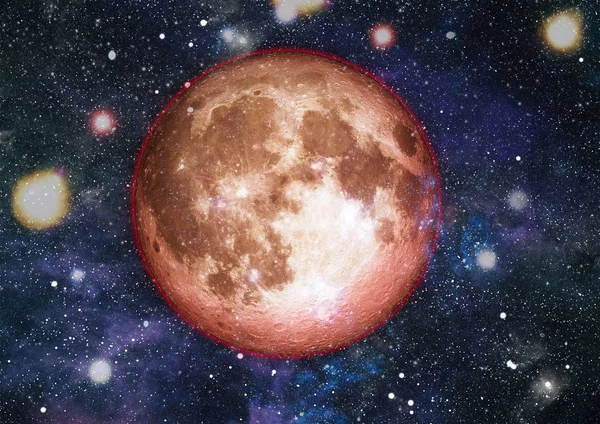 Vackra Jord Och Röda Månen Element Denna Bild Inredda Nasa — Stockfoto