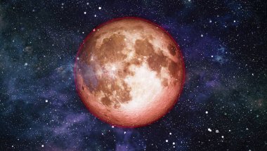 Güzel dünya ve kırmızı ay - bu görüntü bir şekilde döşenmiş tarafından Nasa unsurları