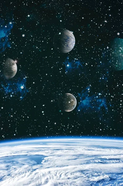 地球から宇宙の眺め カラフルな深宇宙 宇宙の概念の背景 Nasa から提供されたこのイメージの要素 — ストック写真