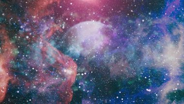 Uzaydaki gezegenler, yıldızlar ve galaksiler uzay keşiflerinin güzelliğini gösteriyor. NASA tarafından döşenmiş elementler