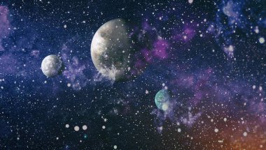 birçok ışık yılı uzakta dünya derin uzayda yıldız alanı. Bu görüntü nasa tarafından döşenmiş unsurları