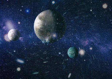 birçok ışık yılı uzakta dünya derin uzayda yıldız alanı. Bu görüntü nasa tarafından döşenmiş unsurları