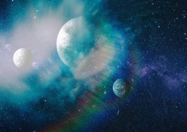 birçok ışık yılı uzakta dünya derin uzayda yıldız alanı. Bu görüntü nasa tarafından döşenmiş unsurları