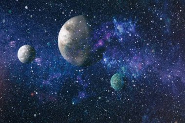 birçok ışık yılı uzakta dünya derin uzayda yıldız alanı. Bu görüntü nasa tarafından döşenmiş unsurları