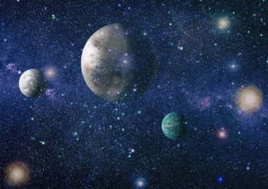 birçok ışık yılı uzakta dünya derin uzayda yıldız alanı. Bu görüntü nasa tarafından döşenmiş unsurları