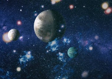 birçok ışık yılı uzakta dünya derin uzayda yıldız alanı. Bu görüntü nasa tarafından döşenmiş unsurları