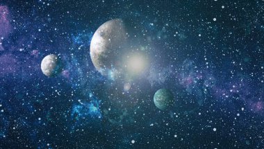 birçok ışık yılı uzakta dünya derin uzayda yıldız alanı. Bu görüntü nasa tarafından döşenmiş unsurları