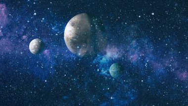 birçok ışık yılı uzakta dünya derin uzayda yıldız alanı. Bu görüntü nasa tarafından döşenmiş unsurları