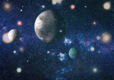 birçok ışık yılı uzakta dünya derin uzayda yıldız alanı. Bu görüntü nasa tarafından döşenmiş unsurları