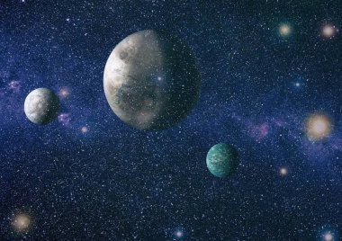 birçok ışık yılı uzakta dünya derin uzayda yıldız alanı. Bu görüntü nasa tarafından döşenmiş unsurları