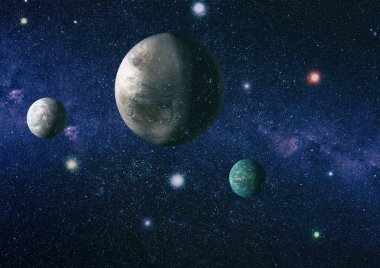 birçok ışık yılı uzakta dünya derin uzayda yıldız alanı. Bu görüntü nasa tarafından döşenmiş unsurları