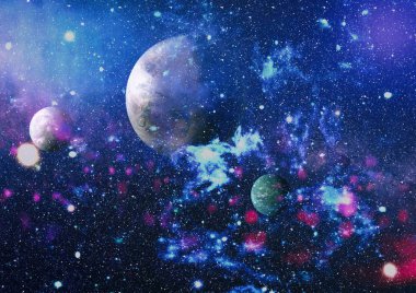 birçok ışık yılı uzakta dünya derin uzayda yıldız alanı. Bu görüntü nasa tarafından döşenmiş unsurları