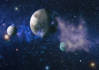 birçok ışık yılı uzakta dünya derin uzayda yıldız alanı. Bu görüntü nasa tarafından döşenmiş unsurları