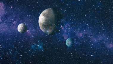 birçok ışık yılı uzakta dünya derin uzayda yıldız alanı. Bu görüntü nasa tarafından döşenmiş unsurları