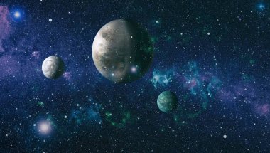 birçok ışık yılı uzakta dünya derin uzayda yıldız alanı. Bu görüntü nasa tarafından döşenmiş unsurları