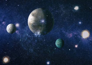 birçok ışık yılı uzakta dünya derin uzayda yıldız alanı. Bu görüntü nasa tarafından döşenmiş unsurları