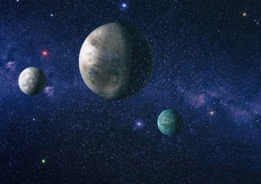 birçok ışık yılı uzakta dünya derin uzayda yıldız alanı. Bu görüntü nasa tarafından döşenmiş unsurları