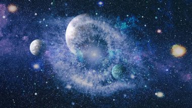 birçok ışık yılı uzakta dünya derin uzayda yıldız alanı. Bu görüntü nasa tarafından döşenmiş unsurları