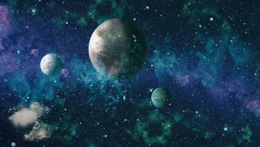 birçok ışık yılı uzakta dünya derin uzayda yıldız alanı. Bu görüntü nasa tarafından döşenmiş unsurları