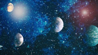 birçok ışık yılı uzakta dünya derin uzayda yıldız alanı. Bu görüntü nasa tarafından döşenmiş unsurları