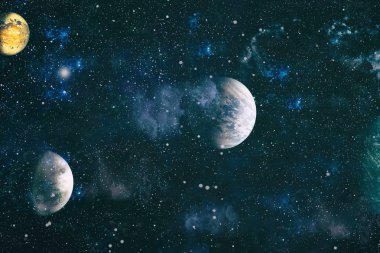 birçok ışık yılı uzakta dünya derin uzayda yıldız alanı. Bu görüntü nasa tarafından döşenmiş unsurları