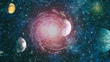 birçok ışık yılı uzakta dünya derin uzayda yıldız alanı. Bu görüntü nasa tarafından döşenmiş unsurları