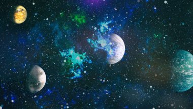 birçok ışık yılı uzakta dünya derin uzayda yıldız alanı. Bu görüntü nasa tarafından döşenmiş unsurları