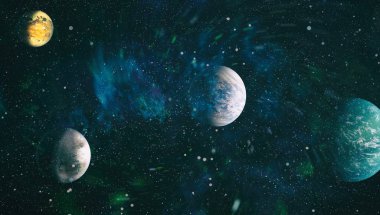 birçok ışık yılı uzakta dünya derin uzayda yıldız alanı. Bu görüntü nasa tarafından döşenmiş unsurları