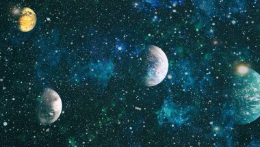 birçok ışık yılı uzakta dünya derin uzayda yıldız alanı. Bu görüntü nasa tarafından döşenmiş unsurları