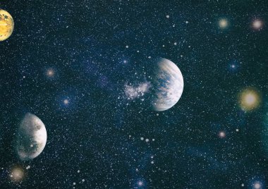 birçok ışık yılı uzakta dünya derin uzayda yıldız alanı. Bu görüntü nasa tarafından döşenmiş unsurları