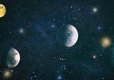 birçok ışık yılı uzakta dünya derin uzayda yıldız alanı. Bu görüntü nasa tarafından döşenmiş unsurları