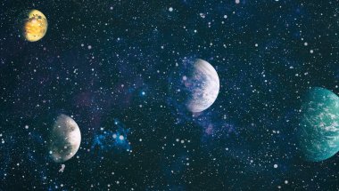 birçok ışık yılı uzakta dünya derin uzayda yıldız alanı. Bu görüntü nasa tarafından döşenmiş unsurları