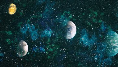 birçok ışık yılı uzakta dünya derin uzayda yıldız alanı. Bu görüntü nasa tarafından döşenmiş unsurları