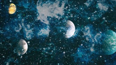 birçok ışık yılı uzakta dünya derin uzayda yıldız alanı. Bu görüntü nasa tarafından döşenmiş unsurları