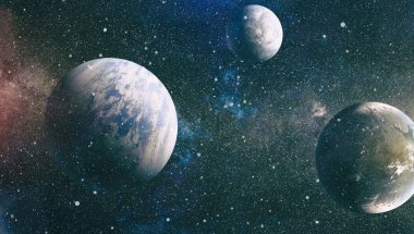 birçok ışık yılı uzakta dünya derin uzayda yıldız alanı. Bu görüntü nasa tarafından döşenmiş unsurları