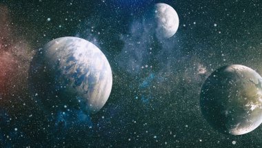 birçok ışık yılı uzakta dünya derin uzayda yıldız alanı. Bu görüntü nasa tarafından döşenmiş unsurları