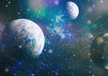 birçok ışık yılı uzakta dünya derin uzayda yıldız alanı. Bu görüntü nasa tarafından döşenmiş unsurları