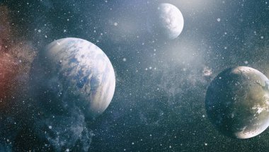 Evrendeki sonsuz uzay alanının küçük bir parçası. 